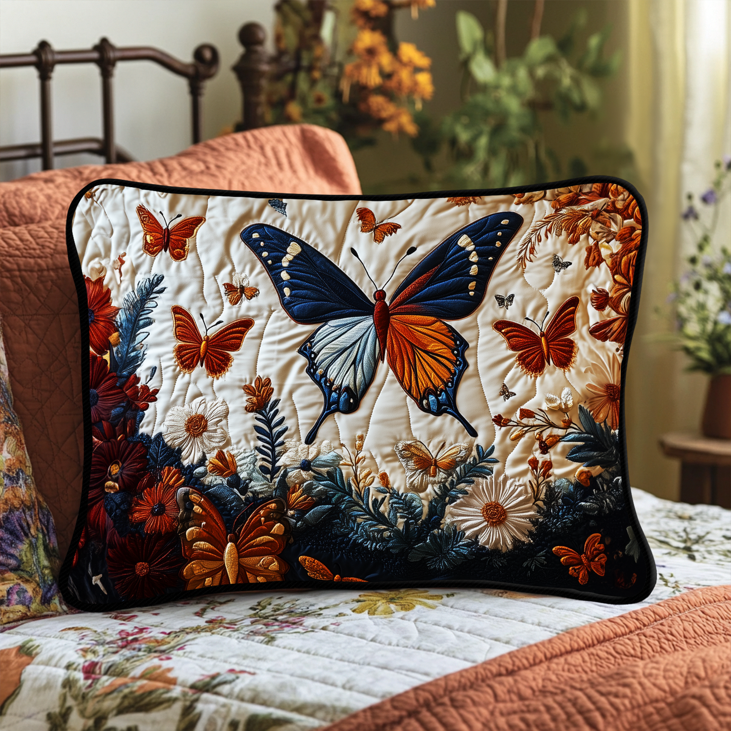 Butterfly Bliss Quilted Bedding Pillow Case NCU0DK2452