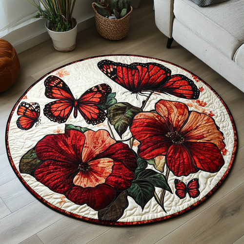 Butterfly Bliss Quilted Round Mat NCU0DK1156