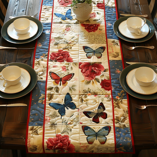 Butterfly Bliss Quilted Table Runner NCU0DV3429
