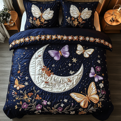 Butterfly Bloom 3-Piece Quilted Bedding Set NCU0DK8749
