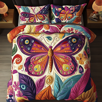 Butterfly Bloom 3-Piece Quilted Bedding Set NCU0VH3880