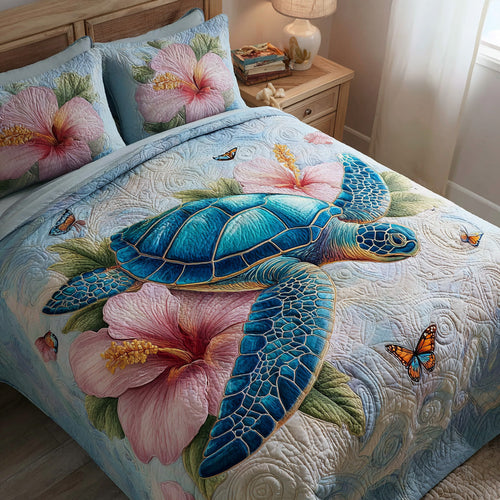 Butterfly Bloom 3-Piece Quilted Bedding Set NCU0VL3163
