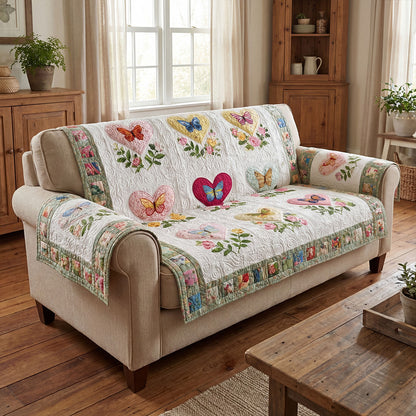 Butterfly Bloom Haven Quilted Sofa Cover NCU0PT11510