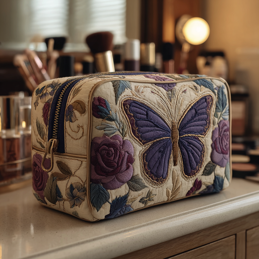 Butterfly Bloom Quilted Makeup Bag NCU0DK10505