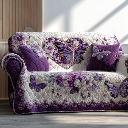 Butterfly Bloom Quilted Sofa Cover NCU0PT10933