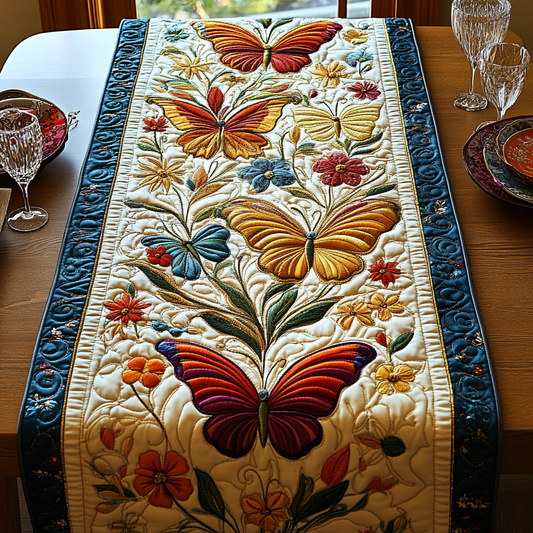 Butterfly Bloom Quilted Table Runner NCU0DV3203