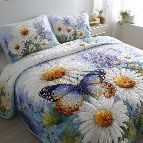 Butterfly Daisy Breeze 3-Piece Quilted Bedding Set NCU0VL3050