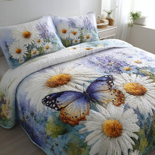 Butterfly Daisy Breeze 3-Piece Quilted Bedding Set NCU0VL3050