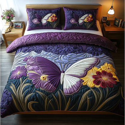 Butterfly Dream 3-Piece Quilted Bedding Set NCU0DK8751