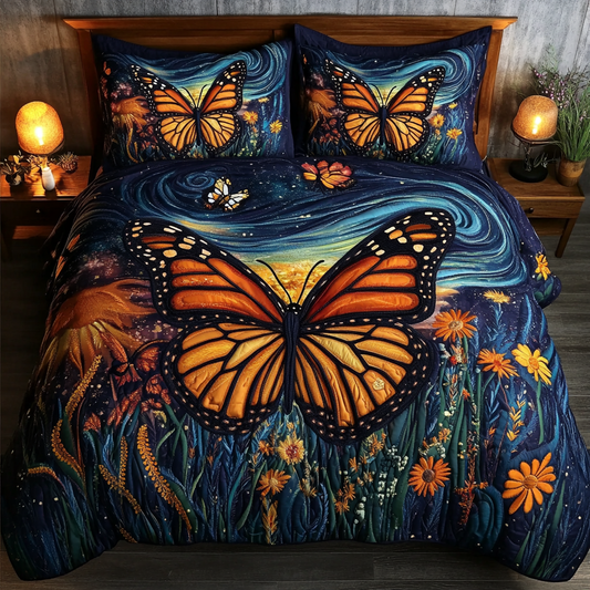 Butterfly Dreams 3-Piece Quilted Bedding Set NCU0DK10810