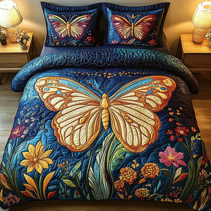 Butterfly Dreams 3-Piece Quilted Bedding Set NCU0VL1133