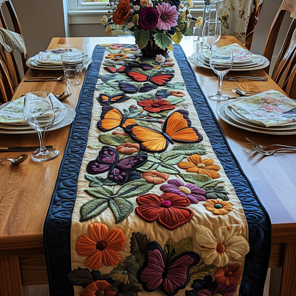 Butterfly Elegance Quilted Table Runner NCU0VL1111
