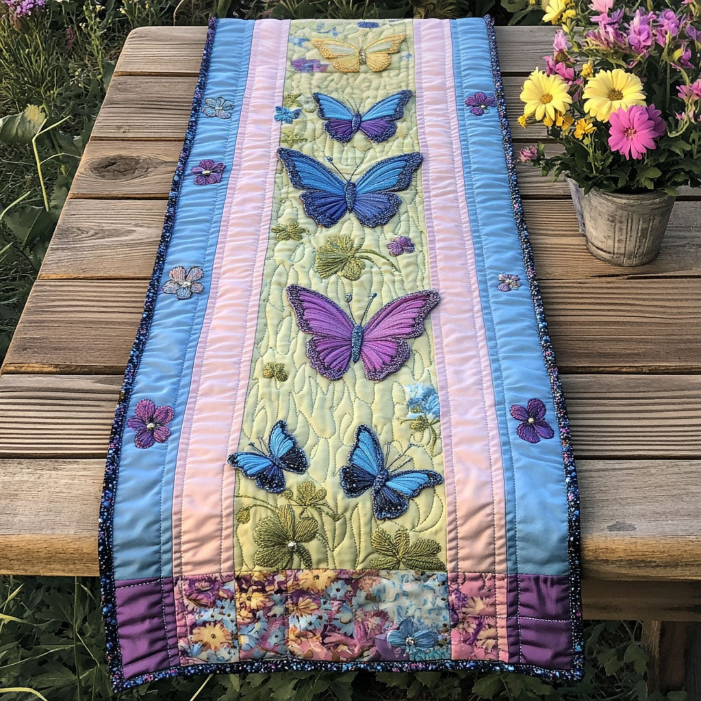 Butterfly Fantasy Quilted Table Runner NCU0PT5678