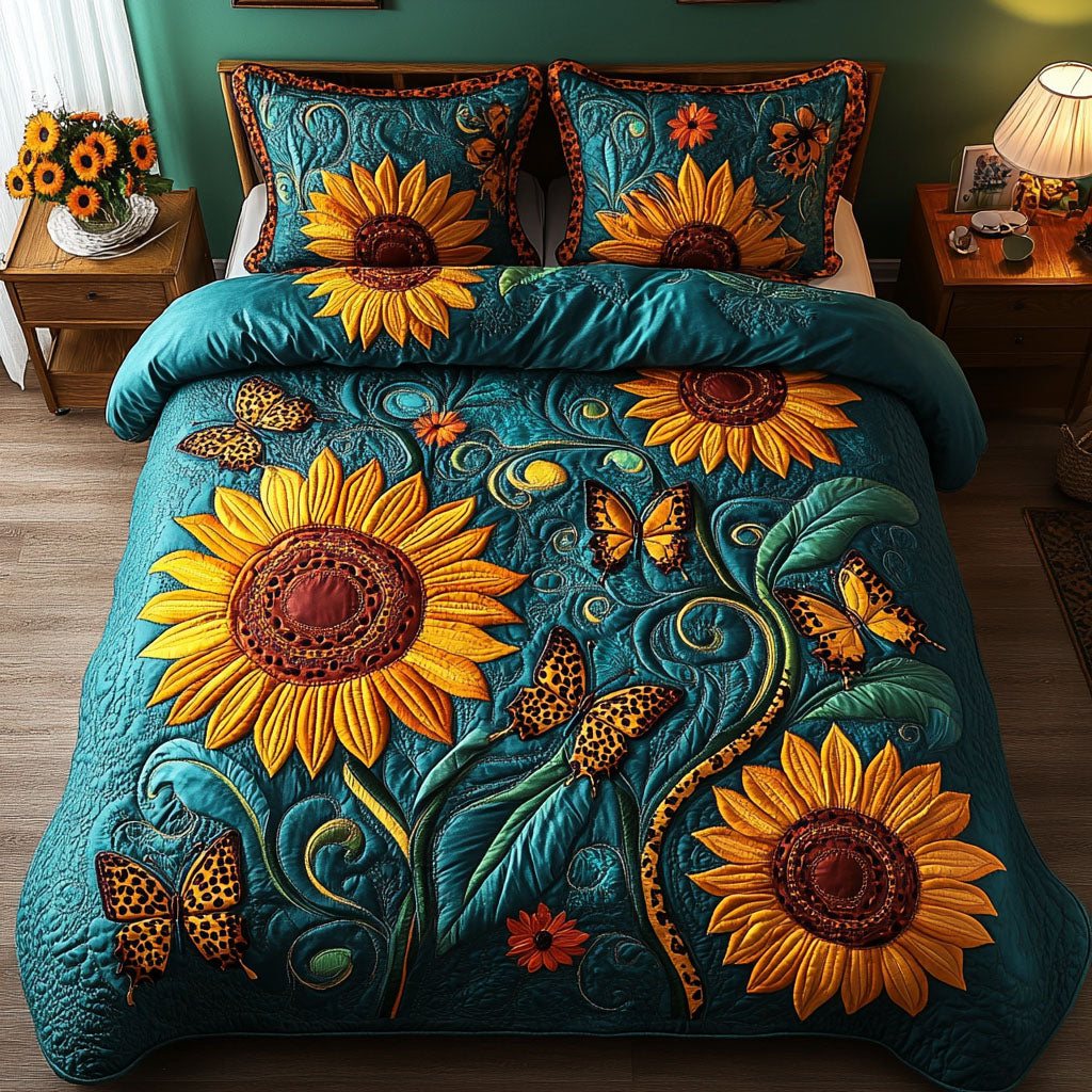 Butterfly Garden 3-Piece Quilted Bedding Set NCU0NT5524