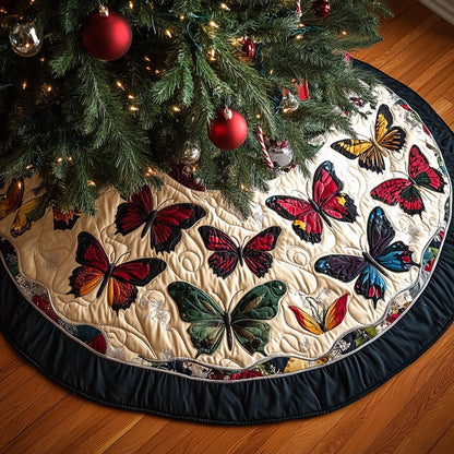 Butterfly Garden Delight Quilted Christmas Tree Skirt NCU0PT1922