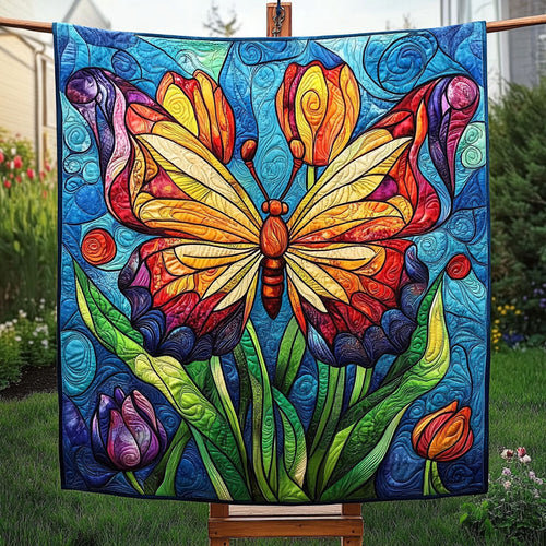 Butterfly Garden Quilted Blanket NCU0NT6353