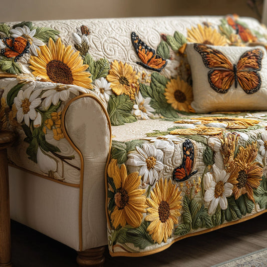 Butterfly Garden Quilted Sofa Cover NCU0TV542