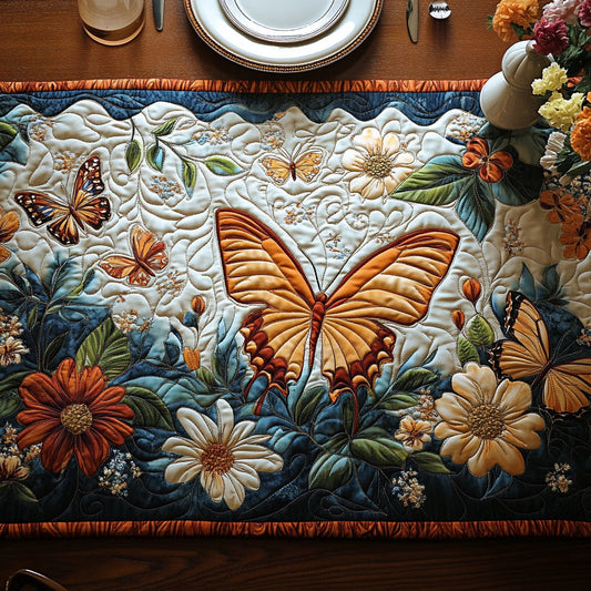 Butterfly Garden Quilted Table Runner NCU0PT4094
