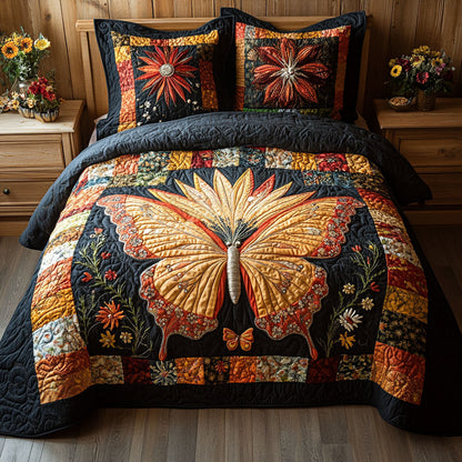 Butterfly Glow 3-Piece Quilted Bedding Set NCU0PT3479