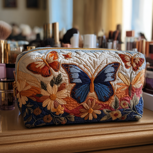 Butterfly Grace Quilted Makeup Bag NCU0DK10506