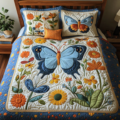 Butterfly Harmony 3-Piece Quilted Bedding Set NCU0TD2488