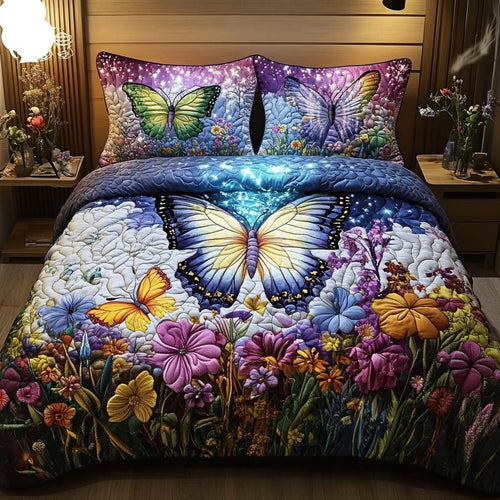 Butterfly Haven 3-Piece Quilted Bedding Set NCU0NT8706