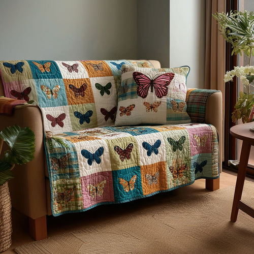 Butterfly Haven Quilted Sofa Cover NCU0NT12303