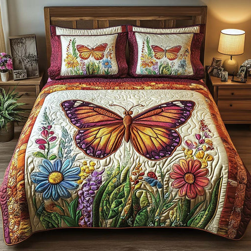 Butterfly Kisses 3-Piece Quilted Bedding Set NCU0NT8708