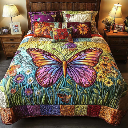 Butterfly Magic 3-Piece Quilted Bedding Set NCU0NT8709
