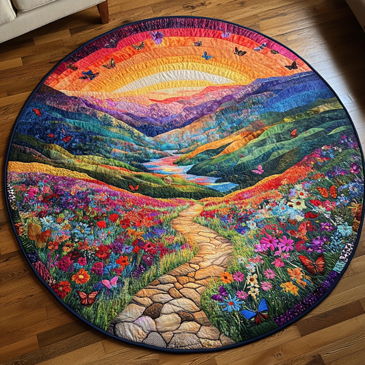 Butterfly Meadow Trail Quilted Round Mat NCU0VL1270