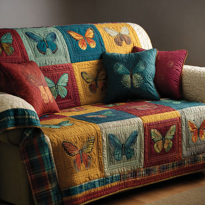 Butterfly Patchwork Quilted Sofa Cover NCU0NT12304