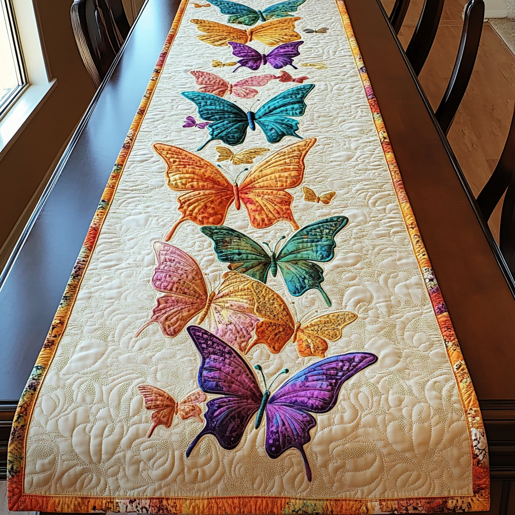 Butterfly Path Quilted Table Runner NCU0DK7611