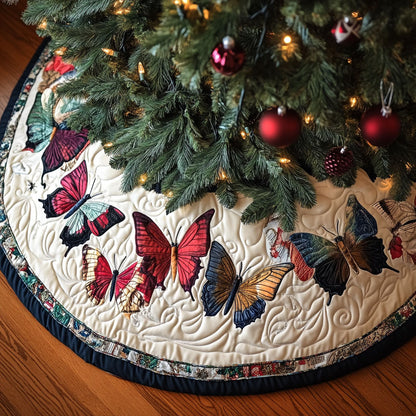 Butterfly Reverie Quilted Christmas Tree Skirt NCU0PT1923