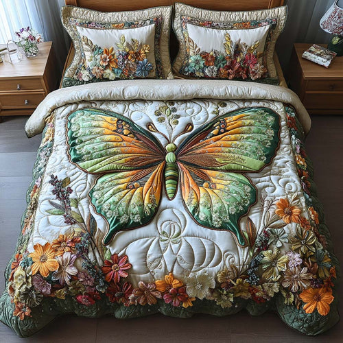 Butterfly Sky 3-Piece Quilted Bedding Set NCU0NT8713