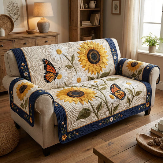 Butterfly Sun Meadow Quilted Sofa Cover NCU0TV1556