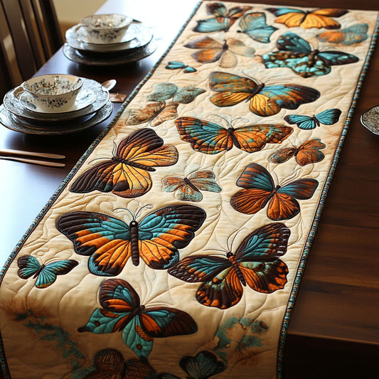 Butterfly Symphony Quilted Table Runner NCU0PT4095