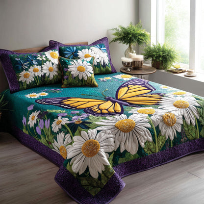 Butterfly Wild Bloom 3-Piece Quilted Bedding Set NCU0TD2478