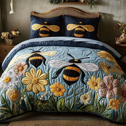Buzz Bloom 3-Piece Quilted Bedding Set NCU0VH5001