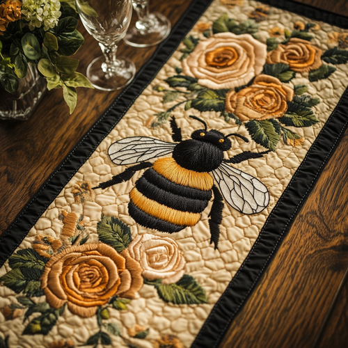 Buzz Garden Quilted Table Runner NCU0VH5605