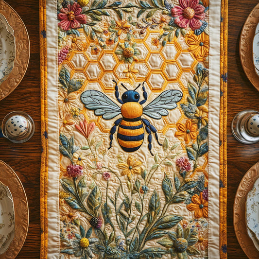 Buzzing Blossom Path Quilted Table Runner NCU0PT3787