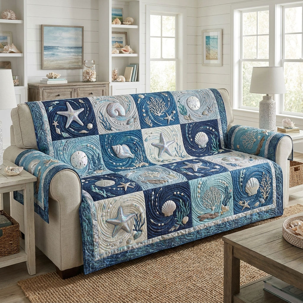 By the Sea Forever Quilted Sofa Cover NCU0PT11785