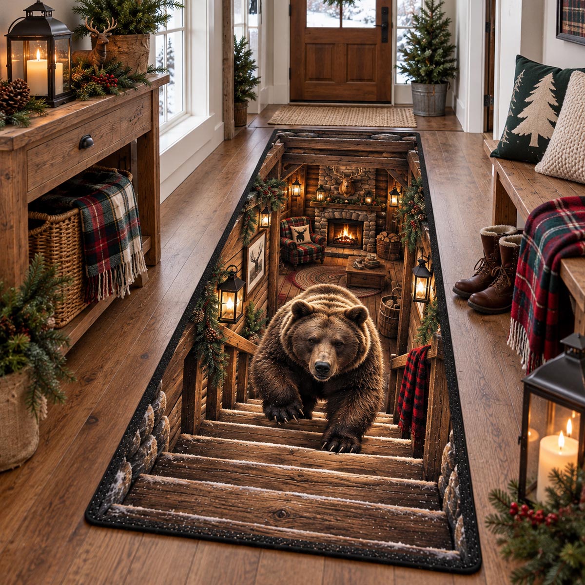 Cabin Bear Passage Runner Carpet NCU0DV10158