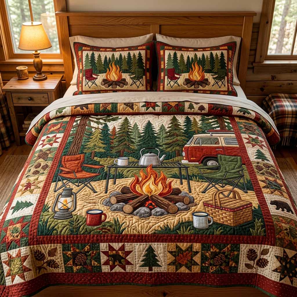 Cabin Camp 3-Piece Quilted Bedding Set NCU0XD2820