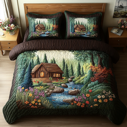 Cabin Dreams 3-Piece Quilted Bedding Set NCU0VL2273