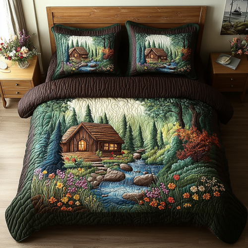 Cabin Dreams 3-Piece Quilted Bedding Set NCU0VL2273