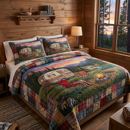Cabin Escape 3-Piece Quilted Bedding Set NCU0DV9703