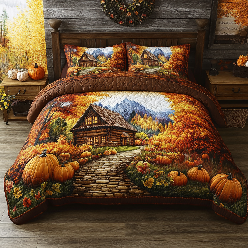 Cabin Glow 3-Piece Quilted Bedding Set NCU0VL2847