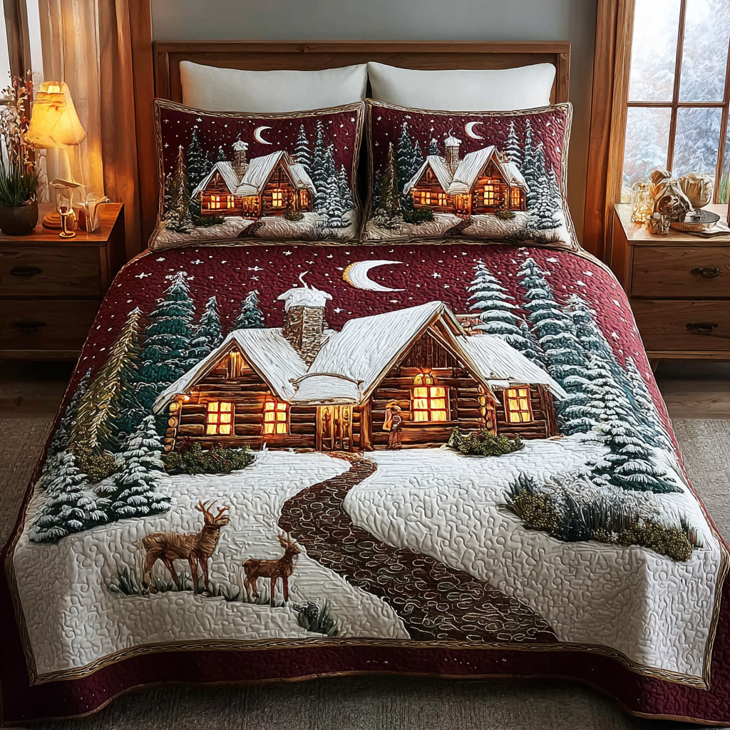 Cabin Magic 3-Piece Quilted Bedding Set NCU0DK11158