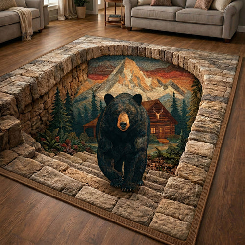 Cabin Mountain Bear Area Rug NCU0NT12439
