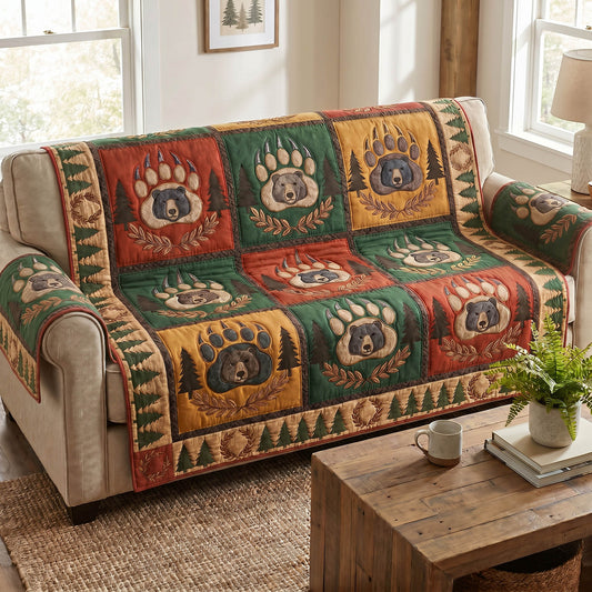 Cabin Paws Quilted Sofa Cover NCU0TD2806